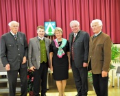 Die Altbürgermeister Josef Edlinger, Edith Liebchen und Mathias Edlinger mit Bgm. Maier und LH Schützenhöfer